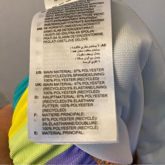 Adidas Surf Shorts Colorblock Patchwork bright bold rainbow colorful Women's M - Picture 5 of 13